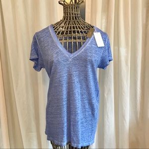 J.Crew Linen Tee NWT NEW Medium 8 10 Blue